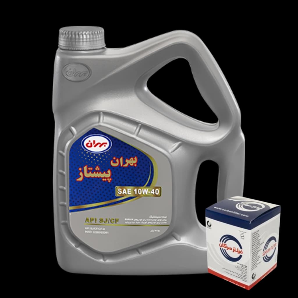 پک روغن بهران پیشتاز3.5 لیتری10w40 و فیلتر روغن سرکان