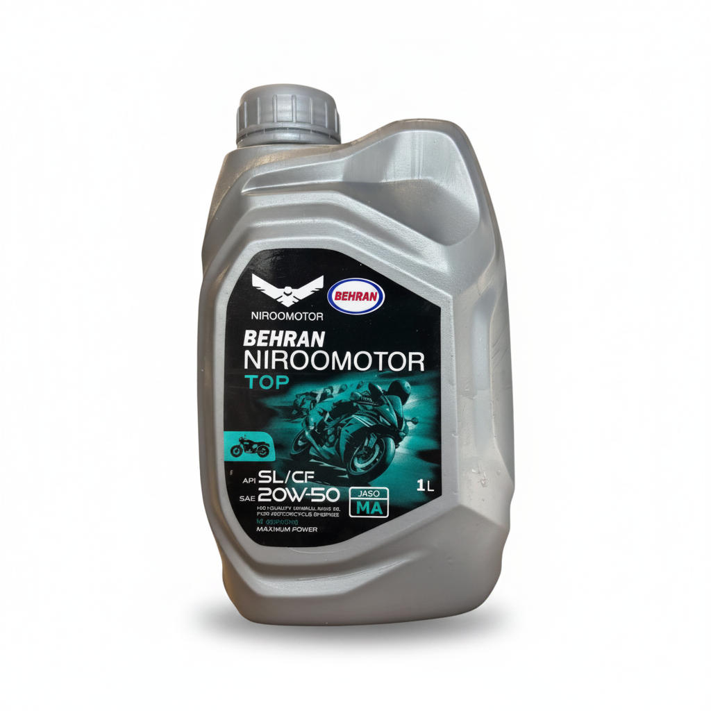 روغن موتور سیکلت بهران نیرو موتور 20W-50 SL TOP MA یک لیتری