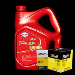 پک کامل بهران سوپرپیشتازپریمیوم20w50فیلترهواوروغن امان