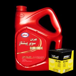 پک روغن بهران سوپرپیشتازپریمیوم20w50و فیلتر روغن امان
