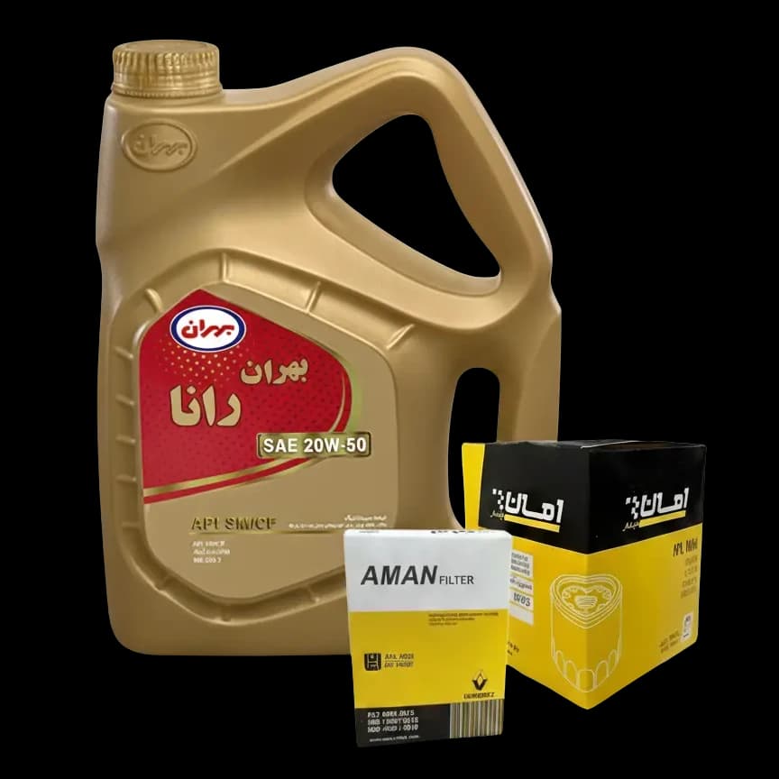 پک روغن بهران رانا 20w50SM + فیلتر هوا و روغن امان