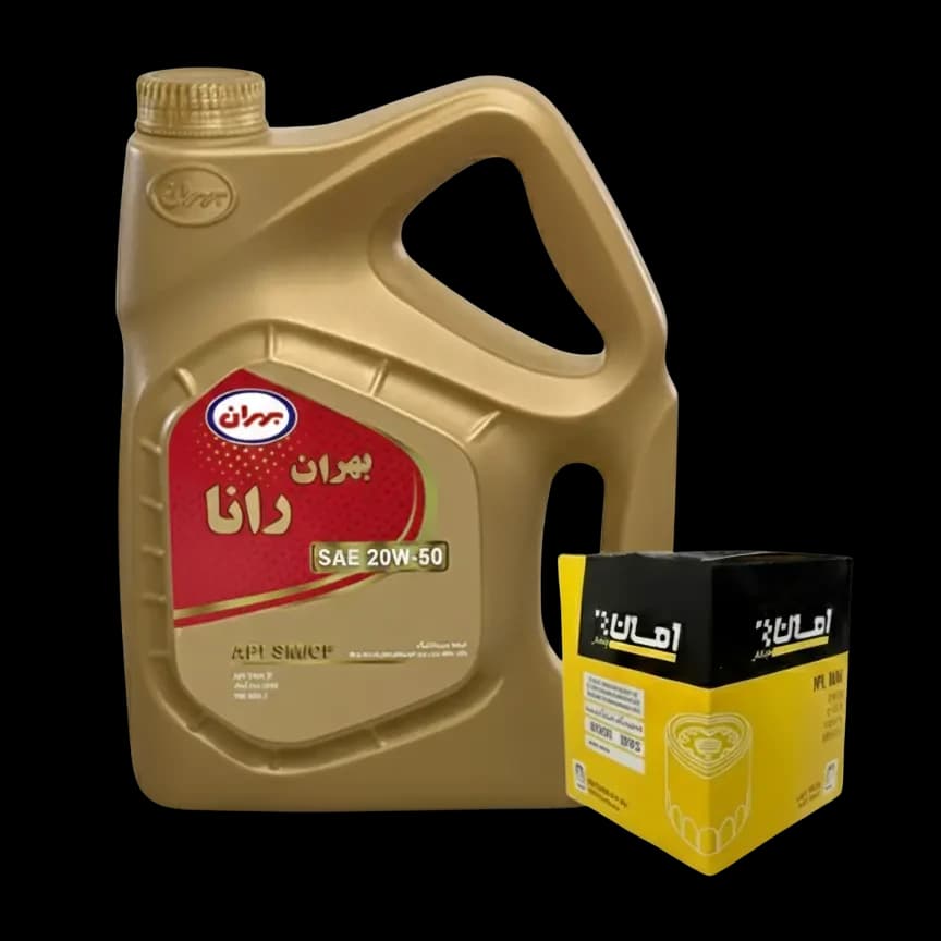 پک روغن بهران رانا 20w50SM + فیلتر روغن امان