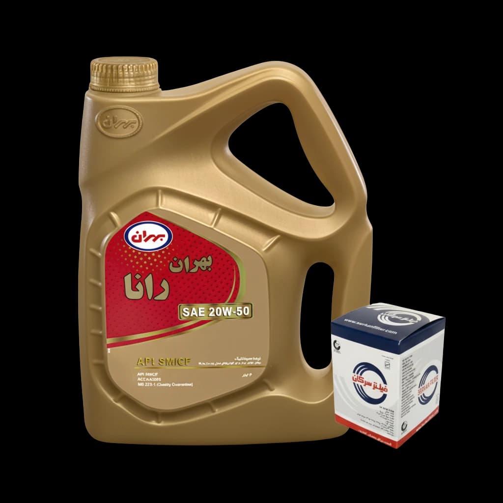 پک روغن بهران رانا 20w50SM + فیلتر روغن سرکان