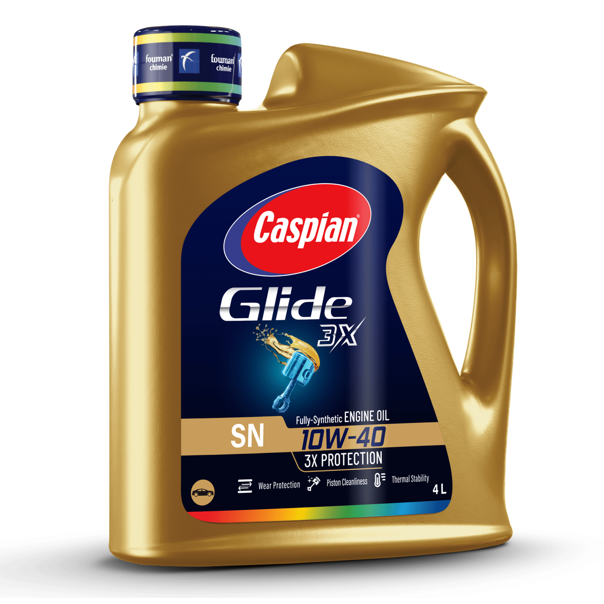 روغن موتور کاسپین تمام سینتتیک 10W-40 چهار لیتری API SN