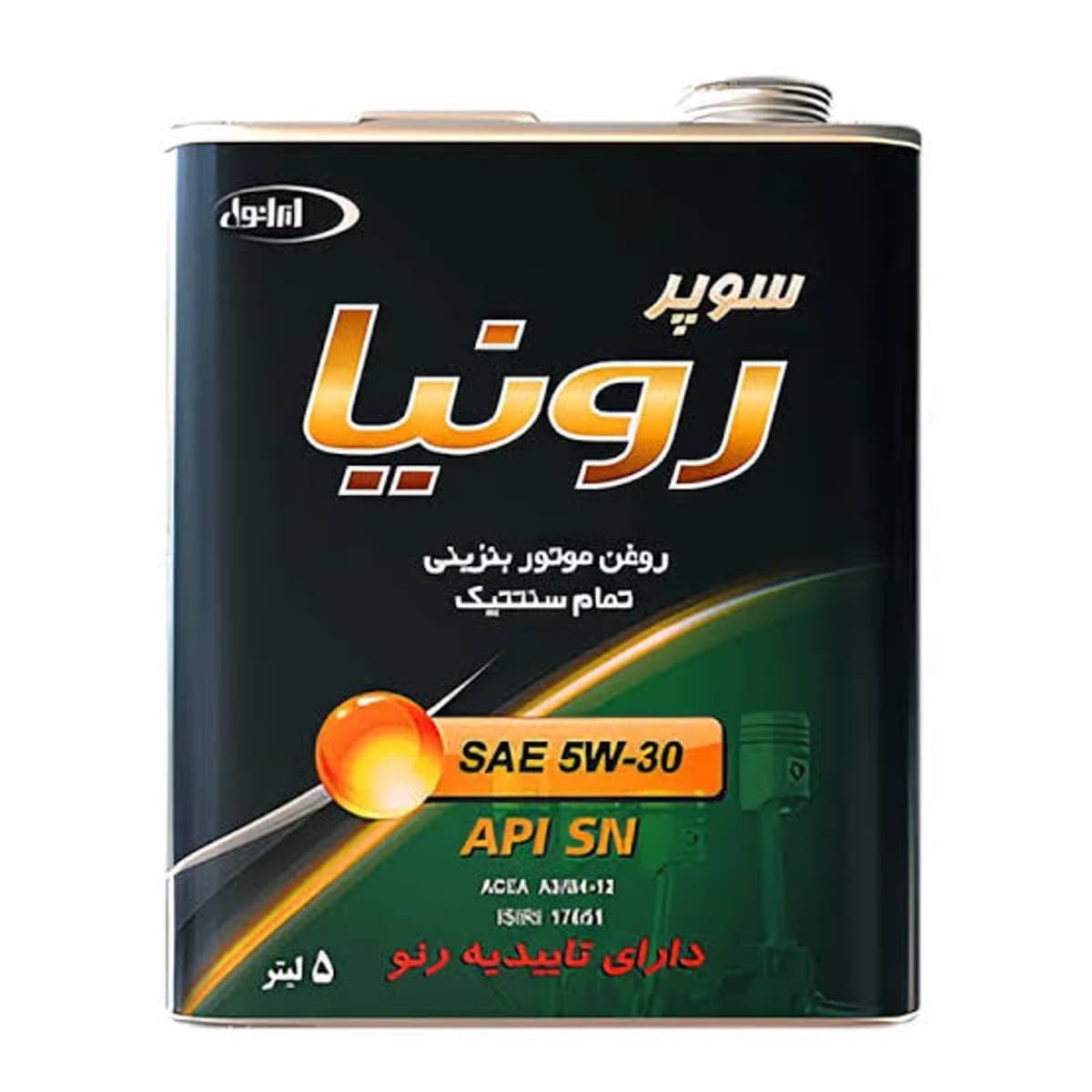 روغن موتور ایرانول رونیا 5W-30 پنج لیتری API SN