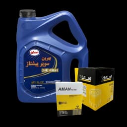 پک روغن بهران سوپر‌پیشتاز 10w40SL + فیلتر هوا و روغن امان