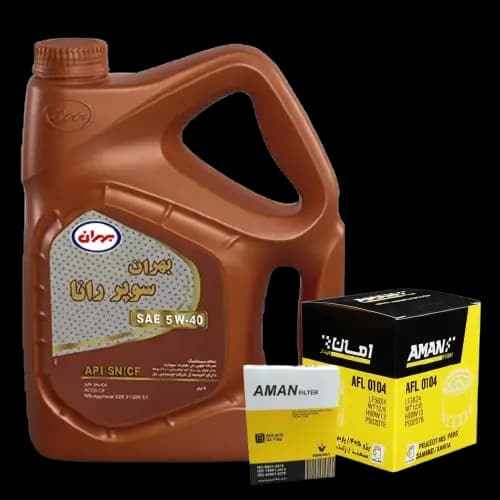 پک کامل بهران سوپر رانا 5 لیتری 5w40SN + فیلتر هوا و روغن امان