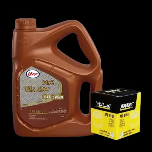 پک روغن بهران سوپر رانا 5 لیتری 5w40SN + فیلتر روغن امان