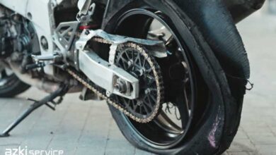 ترکیدن لاستیک موتور