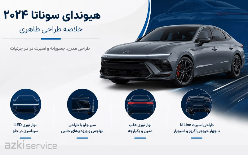 طراحی ظاهری هیوندای سوناتا ۲۰۲۴